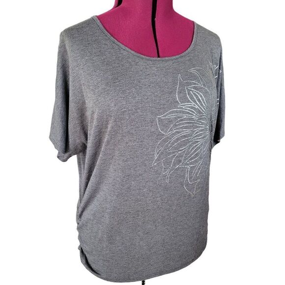 Espresso Gray Studded Print Top (Size 2X) - Picture 6 of 6